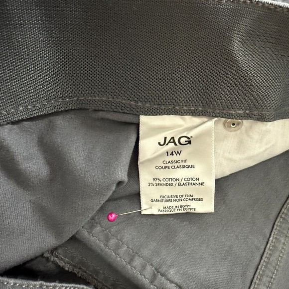 NWT Jag Womens Pull On Pants Size 14W Gray Streak Maya Slim Smooth Tummy - Picture 8 of 8